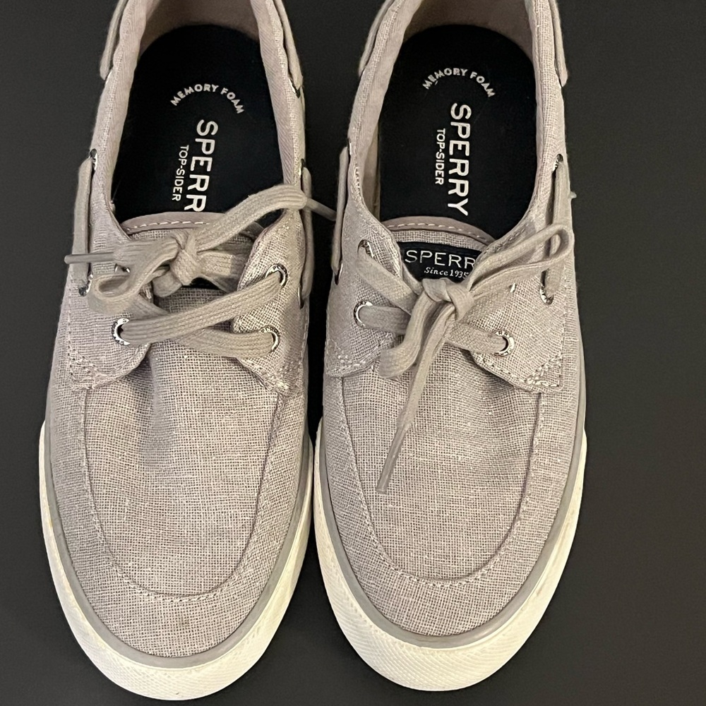 Sperry Shoes Comfy Size 6.5 Memory Foam Gray With Glitter